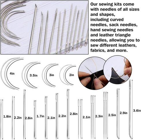 Yizzvb Upholstery Thread Kit, Heavy Duty Sewing Kit with Nylon Thread, Upholstery Needle, Sewing Awl, Heavy Duty Thread for Carpets, Canvas, Sofa, Travel and Leather in Kuwait