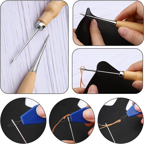 Yizzvb Upholstery Thread Kit, Heavy Duty Sewing Kit with Nylon Thread, Upholstery Needle, Sewing Awl, Heavy Duty Thread for Carpets, Canvas, Sofa, Travel and Leather in Kuwait