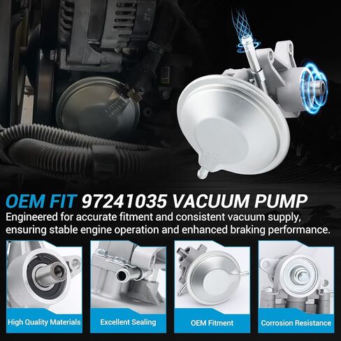97241035 904-862 Brake Vacuum Pump Compatible with 1995-2019 Isuzu NPR NPR Gas V8 L96 LQ4 L31 L05 L96 LY6 LQ4 Crew CAB in Kuwait