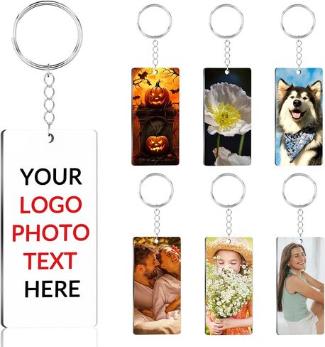 Personalized Photo Keychain 20 Pcs, Custom Acrylic Key Chain Bulk with Picture/Text Double Sided Printing Key Tag in Saudi Arabia