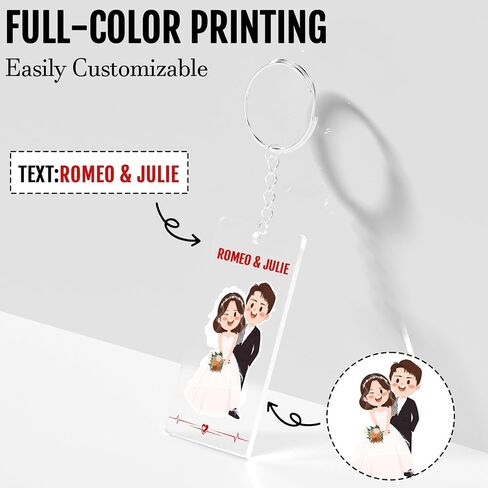Personalized Photo Keychain 20 Pcs, Custom Acrylic Key Chain Bulk with Picture/Text Double Sided Printing Key Tag in Saudi Arabia