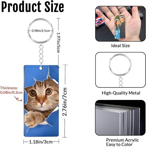 Personalized Photo Keychain 20 Pcs, Custom Acrylic Key Chain Bulk with Picture/Text Double Sided Printing Key Tag in Saudi Arabia