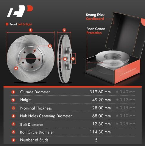 A-Premium Front and Rear Vented Disc Brake Rotors + Ceramic Pads Kit Compatible with Select Nissan & Infiniti Models - Murano 2003-2004 2009-2012, FX35 2003-2005, FX45 2003-2005, 12-PC Set in Saudi Arabia