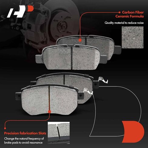 A-Premium Front and Rear Vented Disc Brake Rotors + Ceramic Pads Kit Compatible with Select Nissan & Infiniti Models - Murano 2003-2004 2009-2012, FX35 2003-2005, FX45 2003-2005, 12-PC Set in Saudi Arabia