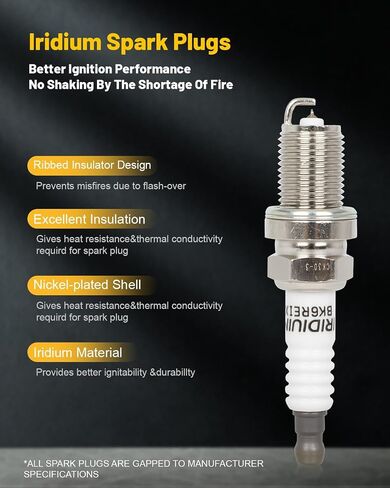 OCPTY 6 ignition coils wilth 6 iridium Spark Plugs 5C1322, E784, 52-1542, IC327,for Volvo V90 2.9L 1997-1998,for Volvo S90 2.9L 1997-1998,for Volvo 960 2.9L 1992-1997 in Saudi Arabia