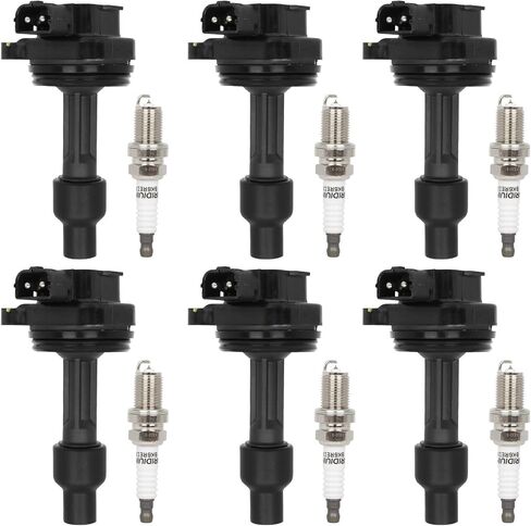 OCPTY 6 ignition coils wilth 6 iridium Spark Plugs 5C1322, E784, 52-1542, IC327,for Volvo V90 2.9L 1997-1998,for Volvo S90 2.9L 1997-1998,for Volvo 960 2.9L 1992-1997 in Saudi Arabia