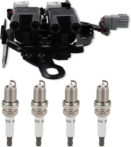JDMON 1PC Ignition Coil and 4PC Spark Slugs Compatible with Hyundai Elantra 2007-2012, Kia Soul 2010-2011 Replacement for UF-593, 2730123900, 2.0L in Saudi Arabia