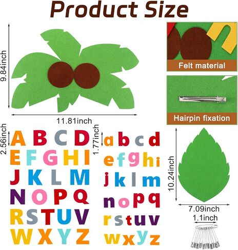 6 Sets Halloween Book Character Costume Palm Tree Costume Accessories Set for Adults Teachers Felt Hairpin Leaves 156 Self Adhesive Felt Letters for Classroom DIY Cosplay Party Accessory in Saudi Arabia