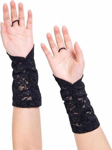 ALVOGIMOR Lace Gloves for Women, Wrist Length Fingerless Gloves for Opera, Events,Costume Parties Cosplay 20s Accessories in Saudi Arabia