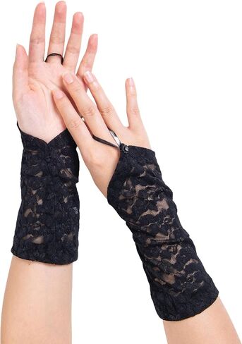 ALVOGIMOR Lace Gloves for Women, Wrist Length Fingerless Gloves for Opera, Events,Costume Parties Cosplay 20s Accessories in Saudi Arabia