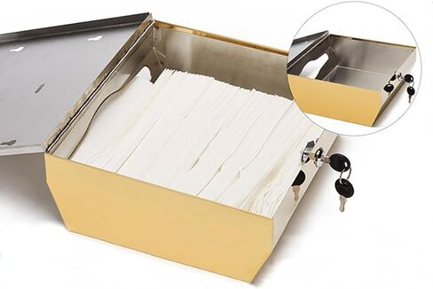 موزع المناشف الورقية التجاري على الحائط، موزع مناشف اليد من الفولاذ المقاوم للصدأ مع قفل، حامل مناشف ورقية قابل للطي ثلاثي الطي/C للحمام والمطبخ والأماكن العامة، حامل مناديل بسعة كبيرة in Kuwait