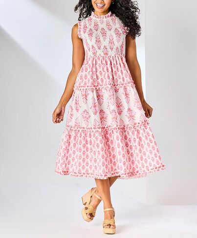 Mud Pie Women's Ward Smocked Midi Dress in Saudi Arabia