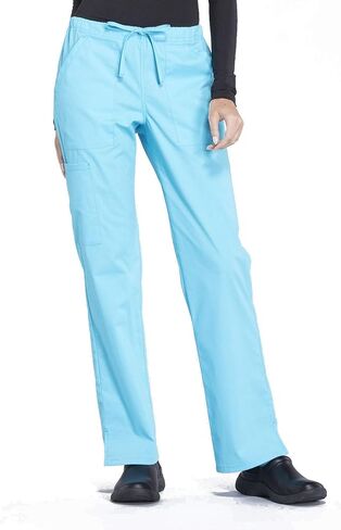 Cherokee Scrub Pant for Women Mid Rise Straight Leg Drawstring Bottom with 5 Pockets, Soft Stretchy & Durable Fabric - WW160 in Saudi Arabia