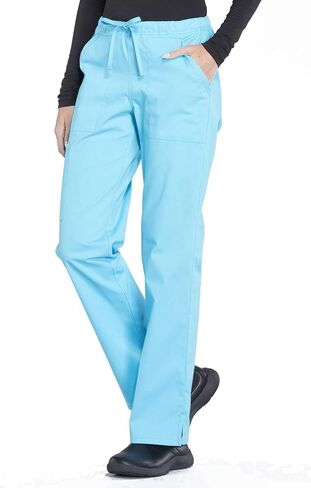 Cherokee Scrub Pant for Women Mid Rise Straight Leg Drawstring Bottom with 5 Pockets, Soft Stretchy & Durable Fabric - WW160 in Saudi Arabia
