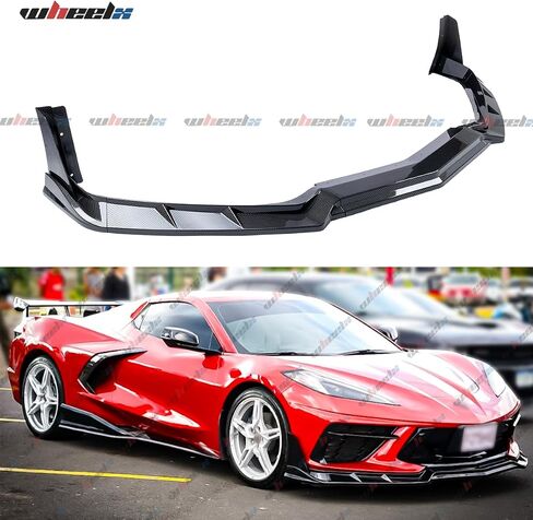 7Pcs Front Lip Compatible with 2020-2025 Chevy Corvette C8 Z51, Bumper Air Dam Lower Chin Splitter Protection Body Kit Fits for 2020 2021 2022 2023 2024 2025 (Glossy Black) in Saudi Arabia