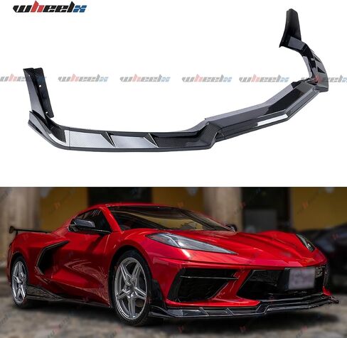 7Pcs Front Lip Compatible with 2020-2025 Chevy Corvette C8 Z51, Bumper Air Dam Lower Chin Splitter Protection Body Kit Fits for 2020 2021 2022 2023 2024 2025 (Glossy Black) in Saudi Arabia