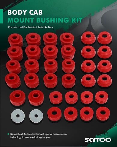 SCITOO K Body Mount Bushing Kit for ford F250 F350 Super Duty 2/4Wd 99-16 Leaf Spring Accessory Suspension Bracket Replacement Kf04060Bk in Saudi Arabia