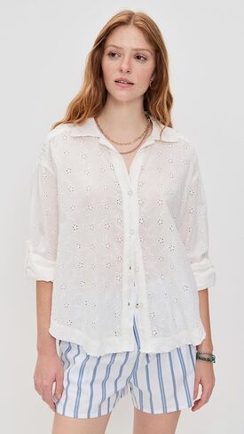 Free People Women's Mae Eyelet Shirt in Saudi Arabia