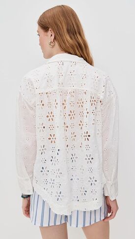 Free People Women's Mae Eyelet Shirt in Saudi Arabia