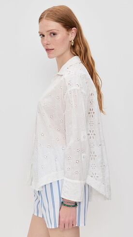 Free People Women's Mae Eyelet Shirt in Saudi Arabia