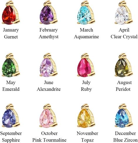 FANSING Lightweight Drop Dangle Huggie Earrings for Women with Teardrop Birthstone Ornament 18k Gold Plated 316L Surgical Steel in Saudi Arabia