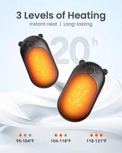 Hand Warmers Rechargeable 2 Pack, 6000mAh Electric Hand Warmer Reusable, 20Hrs Long Heating, Portable Pocket Heater Handwarmer for Women Men, Outdoor Camping, Hunting Gear in Kuwait