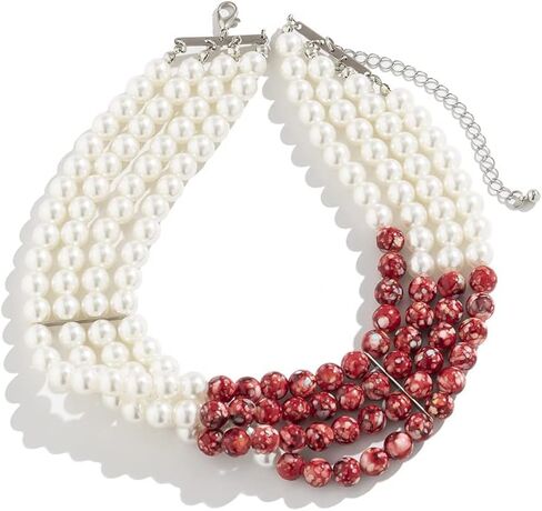 Dripping Blood Imitation Pearls Necklace Handmade Blood Necklace Vampire Choker Party Costume Accessory for Women ﻿ in Saudi Arabia