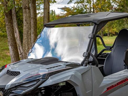 زجاج أمامي كامل مقاوم للخدش SuperATV لعام 2021+ Yamaha Wolverine RMAX 2 / RMAX 4 | تركيب سهل | بولي كربونات بسمك 1/4 بوصة | يتضمن سدادة لمبة مثبتة مسبقًا in Saudi Arabia