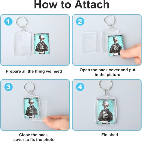 6 قطع سلسلة مفاتيح مخصصة لصورة 1.7 × 1.1، سلسلة مفاتيح صورة فارغة مزدوجة الجوانب، سلاسل مفاتيح أكريليك فارغة، سلاسل مفاتيح مخصصة، هدية تخرج مخصصة للرجال والنساء (شفاف) in Kuwait