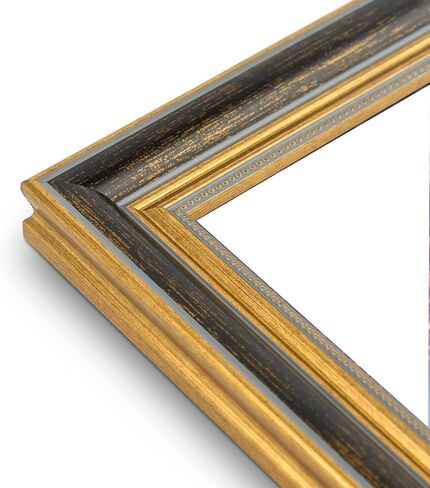 Golden State Art, 12x18 Ornate & Antique Photo Frame without Mat to Display 12x18 Picture, Real Glass Wall Display, Color :Distressed Black & Gold in Saudi Arabia