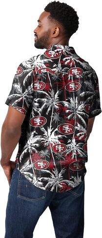 FOCO Men's Jacksonville Jaguars NFL Team Logo Aloha Tropical Button Up Shirt, Black Floral in Saudi Arabia