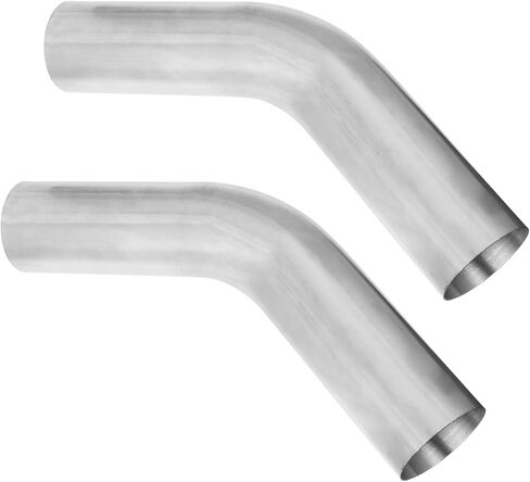 2.5 Inches Exhaust Bend Pipe, 45 Degree Mandrel Bend Elbow Pipe Diy Custom Mandrel Exhaust Tubing, Stainless Steel Exhaust Pipe Universal Fit (2.5"OD 45° 2PCS) in Kuwait
