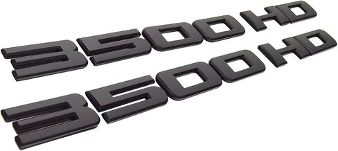 Pair Set 3500Hd 3500 Hd Letter Emblems Badges Replacement for Front Right Left Door Nameplates Decals Sticker (Matte Black) in Kuwait