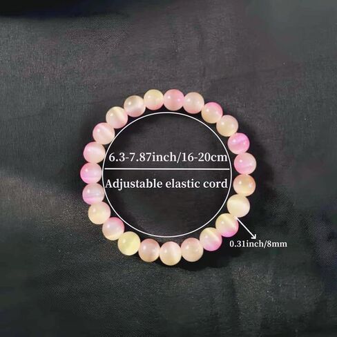 Cat's Eye Stone Bracelets for Women Men Handmade Natural Crystal Gemstone Beaded Stretch Bracelet Round Beads Yoga Bracelets in Saudi Arabia