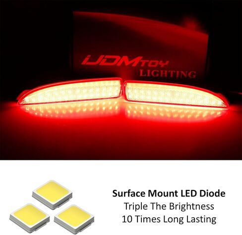 iJDMTOY عدسة مدخنة 90-SMD ضوء علامة جانبية LED كامل متوافق مع 2004-2008 Mazda 3 سيدان، استبدل عاكسات العلامات الجانبية OEM الحمراء بدون لمبة in Saudi Arabia
