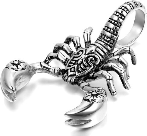 OIDEA Men's Large Heavy Gothic Scorpion Pendant Necklace Stainless Steel Necklace for Men, Punk Rock Biker Halloween Cosplay Costume Jewelry Gift in Saudi Arabia