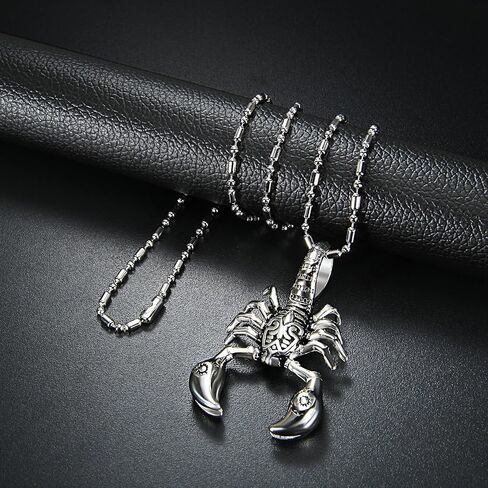 OIDEA Men's Large Heavy Gothic Scorpion Pendant Necklace Stainless Steel Necklace for Men, Punk Rock Biker Halloween Cosplay Costume Jewelry Gift in Saudi Arabia