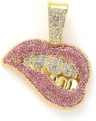 Hip Hop Cuban Chain Necklace – 18K Gold Plated & Sterling Silver | 300+ Handset Crystals | Customizable Pendants | Unisex Gift Set in Saudi Arabia