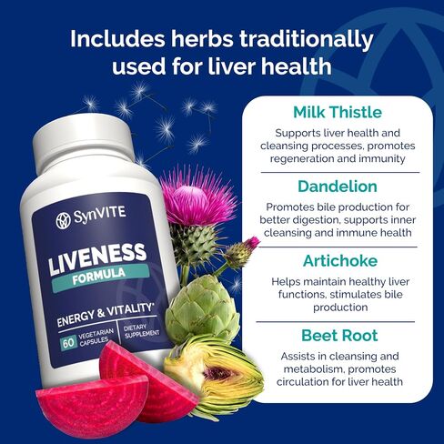 Liver Wellness - Liver Cleanse Detox & Repair for Liver Health with Artichoke Extract, Milk Thistle, Dandelion Root, Beet Root, Turmeric & More - Vegetarian, Non-GMO, Gluten-Free, Made in USA in Saudi Arabia