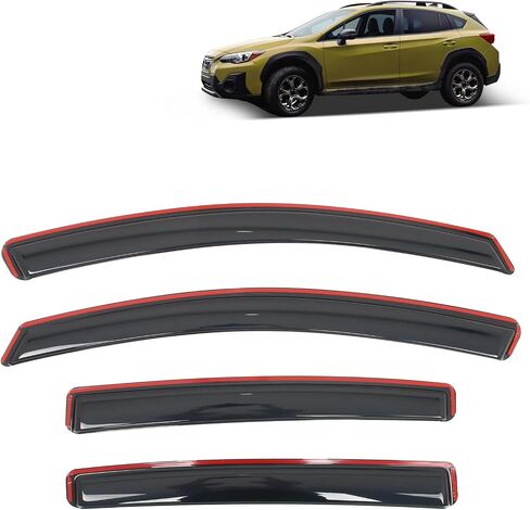 منحرف نافذة السيارة FREEMOTOR802 في القناة، متوافق مع 2018-2023 Subaru Crosstrek و2017-2023 Impreza Hatchback، واقيات المطر من الأكريليك الدخاني، أقنعة جانبية للرياح، مجموعة من 4 قطع in Saudi Arabia