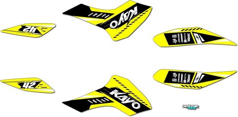 مجموعة رسومات لـ Kayo SPORTS ATV FOX-70، AY-70، STORM-70 (جميع السنوات) سلسلة LETHAL Orange 09 Mil - مجموعة ملصقات رسومات السباق المخصصة ATV UTV، بدون بلاستيك in Saudi Arabia