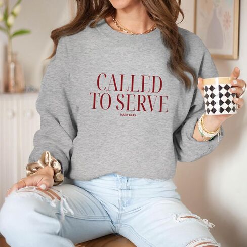Christian Sweatshirts for Women Faith Jesus Called To Serve Graphic Sweatshirt God Religious Hoodie Pullover Tops in Saudi Arabia