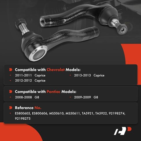 A-Premium 2 × أطراف قضيب ربط خارجي أمامي، متوافق مع شيفروليه كابريس 2011-2013 وبونتياك G8 2008-2009 in Saudi Arabia