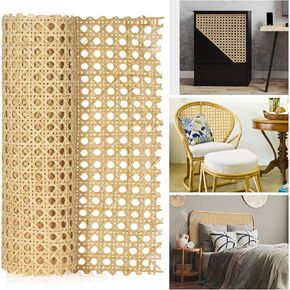 18 Inches Width Rattan Cane Webbing Roll Caning Material Weave Rattan Fabric Furniture for Caning Projects Pre Woven Open Mesh Cane for Cabinet Bed Chair Repair Caning Material DIY Supplies (1 Feet)