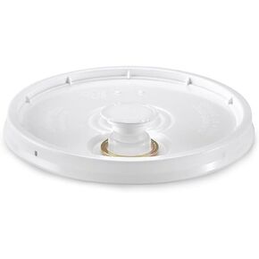 2 Gallon White Plastic Snap-on Pail Lid w/Pour Spout ~ (1 Lid) ~ HDPE (High Density Polyethylene) Bucket Top