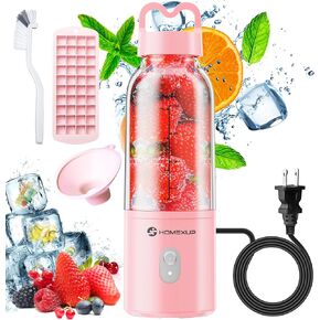 Portable Personal Blender 17 OZ/500 ML Juicer, 175W Personal Size Blender, Ideal for Smoothies, Ice Blending, Juicing, and Food Processing, Compact, Convenient, and Versatile (Blue)