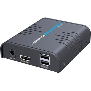 AGPTEK HDMI KVM Extender(Only Receiver) Over Single Cat 5/5E/6/7 Ethernet Cable- Signal Extension Up to 120m/365Ft- Ultra HD 1080p@60Hz