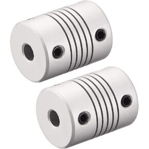 uxcell 5mm to 9mm Aluminum Alloy Shaft Coupling Flexible Coupler Motor Connector Joint L25xD19 Silver,2pcs