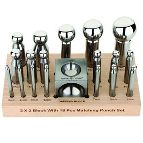 Steel Dapping Block and Dapping Punch Set - for Jewelry Making - Metal Forming Die - Shaping Doming Tools