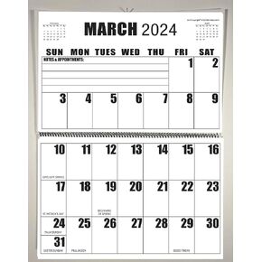 Jumbo Large Print | 2025 | Wall Calendar | 13-months - January 2025 to January 2026 | it measures 17" wide x 22" in length when open.